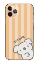 iPhone 17e ケース カバー アイフォン17e スマホケース ハードケース コアラ こあら 動物 あにまる シンプル パステルカラー ストライプ 可愛い かわいい ゆるい カラー02