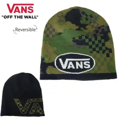 【クリックポスト対応可】男女兼用 ニット帽バンズ VANS ヴァンズ SKOVAL REVERSIBLE BEANIEリバーシブル ビーニーCAMO(カモ)メンズ レディース 帽子 ストリート 黒 スケーター 迷彩のサムネイル