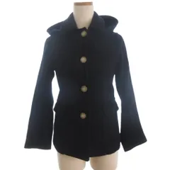トラディショナルウェザーウェア Traditional Weatherwear ショートコート フーディ ボタン ウール 紺 ネイビー 32のサムネイル