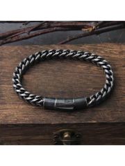 ジュエリー メンズ ブレスレット 高品質ヴィンテージチェーンメンズブレスレット、ハンドメイドパンクロックモーターサイクルステンレススチールブレスレット、メンズジュエリー