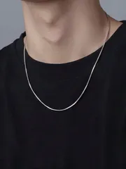 ジュエリー メンズ ネックレス 1個 ステンレス鋼製メンズネックレス、ミニマリストなヘビ鎖デザイン、ファッショナブルなレトロスタイル、長さ60cm、デイリーウェアに適し、ホリデーギフトとしても使用可能