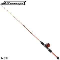 釣竿セット H.B コンセプト お手軽穴釣りセット ベイトタイプ 90cm レッド