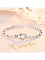 ジュエリー レディース ブレスレット ハート型ラブ スターリンシルバー ブレスレット レディース バレンタイン