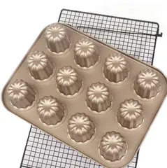 ケーキ型 マフィン型 カヌレ型 パン型 お菓子 キッチン用品 安全 オーブン対応 冷蔵庫対応 食洗機対応 粘りにくい  12個のサムネイル