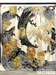 振袖 京友禅 絞り 刺繍 金駒 身丈165cm パールトーン加工済 MO3656