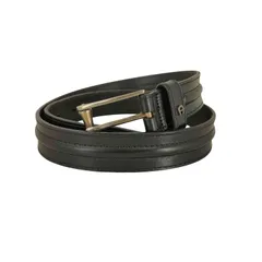 アイグナー AIGNER イタリア製 センター凹凸 シルバーバックル ロゴプレート レザー ベルト メンズ  07-Z 80/32のサムネイル