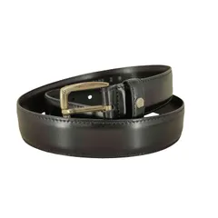アイグナー AIGNER イタリア製 シルバーバックル ロゴプレート レザー ベルト メンズ  2 W 80/32のサムネイル