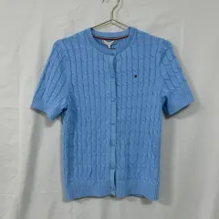 トミーヒルフィガー ケーブル 半袖 カーディガン (新品)