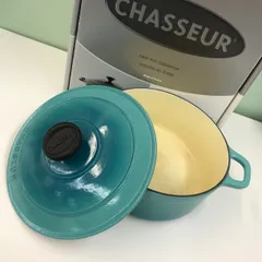 CHASSEUR シャスール ラウンドキャセロール 20cm 鋳鉄 ホーロー両手鍋 ココット ターコイズ 送料無料♪のサムネイル