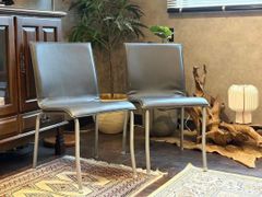 ②リーンロゼ　ligne roset ブラック　レザーチェア　2脚セット　YZ ①リーンロゼ ligne roset ブラック レザーチェア 2脚セット YZ - メルカリ