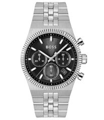 [Free Shipping] Hugo Boss Women's Watch Accessory Men's Candor Prime Quartz Chronograph Stainless Steel Bracelet Watch Silver Black