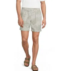 カリビアン メンズ ボトムス ハーフパンツ・ショーツ プリント ショートパンツ Caribbean Palm Print 7 Inseam Shorts Green グリーン