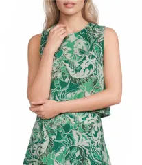 マレーラ レディース トップス シャツ プリント ノースリーブ リネン Marella Coordinating Woven Quinto Emerald Printed Linen Sleeveleのサムネイル