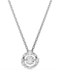 스와 로브 스키 여성 액세서리 목걸이 초커 레이스 Swarovski Constella Round Cut Dancing Stone Short Pendant Necklace Silver 실버