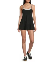 ジービー レディース トップス ワンピース GB Double Layer Active Dress BlackWhite ホワイト