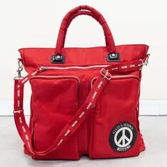 MOSCHINO  モスキーノ トートバッグ ヘルメットバッグ ショルダーバッグ 2WAY ロゴ レッド 日本製 b00771のサムネイル