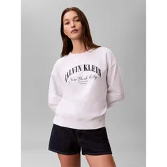 カルバンクライン レディース アウター パーカー・スウェット シャツ Calvin Klein Jeans Womens Crew Sweatshirt Bright White ホワイト