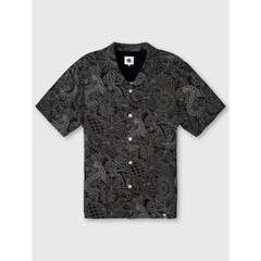 プレティグリーン メンズ トップス シャツ Pretty Green Mens Patterned Short Sleeve Shirt Black ブラックのサムネイル