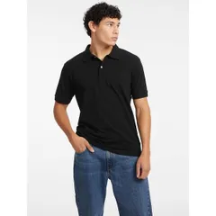 ゲス メンズ トップス ポロシャツ ロゴ Guess Logo Polo Sn54 Black JBLK ブラックのサムネイル