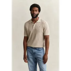 ガント メンズ トップス ポロシャツ Gant Menshort Sleeve Polo Shirt Oat Melange 198のサムネイル