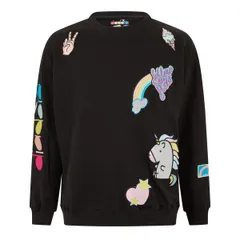 ディアドラ メンズ アウター パーカー・スウェット シャツ Diadora Mens Unicorn Sweat Crew Sweatshirt Black ブラックのサムネイル