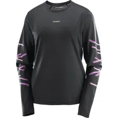 サロモン レディース トップス Tシャツ グラフィック Salomon SHAKEout Core Graphic LS Running Tee Womens Black ブラックのサムネイル