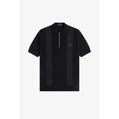 フレッドペリー メンズ トップス ポロシャツ ニット Fred Perry Mens Knitted Short Sleeve Polo Shirt Black 102 ブラック