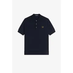 フレッドペリー メンズ トップス ポロシャツ ニット Fred Perry Mens Knitted Short Sleeve Polo Shirt Navy 608 ネイビー