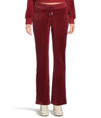 ジューシークチュール レディース ボトムス カジュアルパンツ Juicy Couture Solid Rib Waist Velour Pants With Drawcord Redahlia レッドのサムネイル