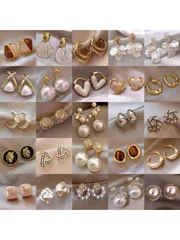 ジュエリー レディース イヤーアクセサリー パック ラグジュアリーなラインストーン インレイ亜鉛合金の女性用スタッドピアス、パーティー、結婚式、デイリー使いに最適なエレガントで多用途なピアスセット、ファッションジュ