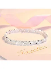 ジュエリー レディース ブレスレット  高品質925スターリングシルバーメッキ ファッション上品なブレスレットチェーン レディース ファッション ウェディング パーティー 美しいジュエリーギフト