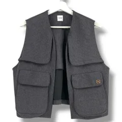 YENN イエン FADED RIB VEST リブベスト ワークベスト ジレ 灰色 チャコールグレー フリーサイズ レディース 通年 ゴーゴー古着マルイ北千住店 7 No.2125
