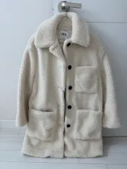 ザラ ZARA アイボリー ボアコート