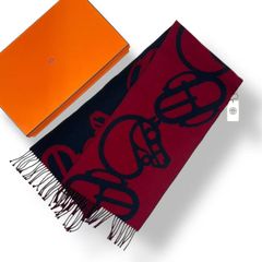 未使用✨エルメス 最高級マフラー カシミヤ100% カザック バイカラー 