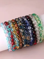 ジュエリー レディース ブレスレット ボヘミアン調 高級ビーズブレスレットセット 10個入り、ハンドメイドガラスビーズブレスレット、多用途アクセサリー、クリスマス、感謝祭、バレンタインデー、誕生日パーティーの最適な