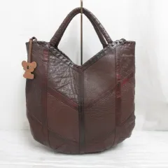 イビサ IBIZA 本革 レザー トート バッグ 茶 ブラウン 裏地付き