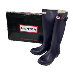 186000 現状品 HUNTER ハンター ロングレインブーツ W23499  38 パープル