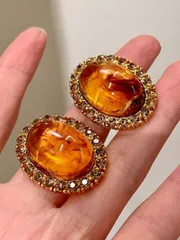 ジュエリー レディース イヤーアクセサリー  1ペア オーバル型 メタル&レジンクリスタル ピアス、ヨーロッパ風 レディース・ガールズ用ピアス、旅行、結婚式、パーティー、誕生日、クリスマスギフトに適しています