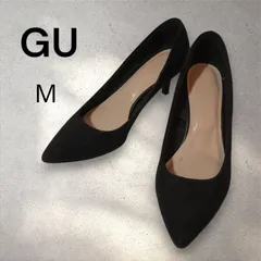 GU ジーユー マシュマロパンプス　スエード調　 ポインテッドトゥ ブラック Mサイズ