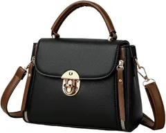 ORIJIRI ショルダーバッグ レディース 小さめ 財布 カバン 可愛い ハンドバッグ puレザー 3way ミニショルダーバッグ 女性 (ブラック)