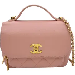 シャネル CHANEL ビジネス アフィニティ チェーンショルダーバッグ A93749 24番台 ピンク ゴールド金具 キャビアスキン レディース ショルダーバッグ