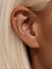 ジュエリー レディース イヤーアクセサリー 1個 蝶モチーフ 925スターリングシルバー フラットバック カーティレッジ ヘリックス ピアス レディース ロマンチック スタッドピアス 18Kゴールドメッキ パーティ