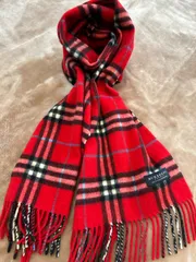 バーバリーBURBERRYマフラーストールショールスカーフレッド赤色ノバ