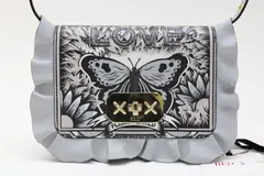 ★TT7296 ヴァレンティノ レザー バタフライ 蝶 ロックラッフルズ クロス ボディバッグ ショルダーバッグ 美品