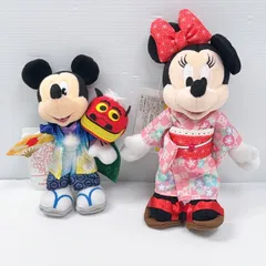 ディズニー ミッキーマウス ぬいぐるみバッジ お正月 2018年 元旦 着物 獅子舞 ミニーマウス ぬいぐるみバッジ 浴衣 タグ付き 管理番号M1763