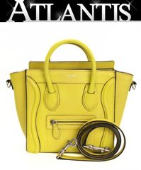 セリーヌ CELINE ラゲージ ナノショッパー 2WAYバッグ レザー イエロー 【74288】 CELINE（セリーヌ） ハンドバッグ 2WAY LUGGAGE NANO ラゲージ ナノ