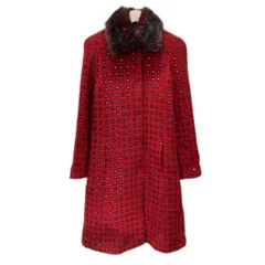 【中古】　VIVIENNE TAM　ステンカラーコート　ロング丈　ロングコート　ウールコート　アウター　スパンコール　総柄　古着　/2497のサムネイル