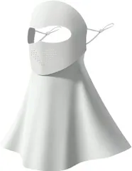 フェイスカバー UV対策 額まで覆える 洗える ライトグレー