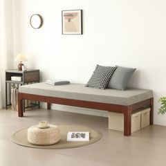 マット2個付き】木製ソファベッド マット2個付き 伸縮式 2way パイン材 