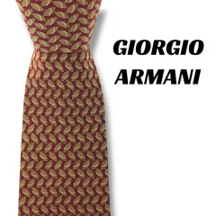 【8068】良品！ジョルジオアルマーニ　ネクタイ　ボルドー系